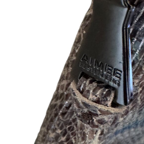 Aimee Kestenberg Phone Bag Purse Iridescent Reptile Pattern Leather Crossbody - Picture 9 of 15